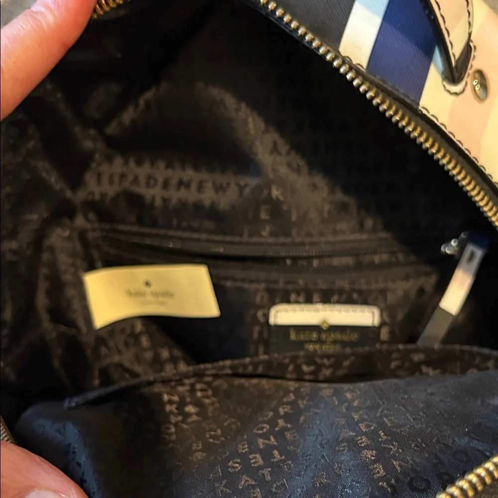 Kate Spade Navy and Pink Striped Backpack - Picture 5 of 6